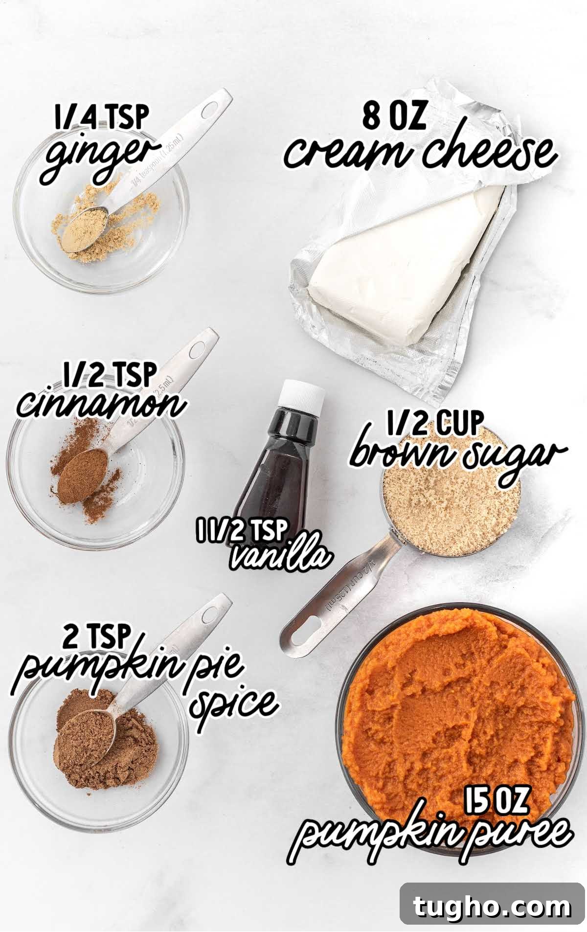 Creamy Pumpkin Dip Recipe for Fall Parties 3 Pumpkin Dip raw ingredients that are labeled