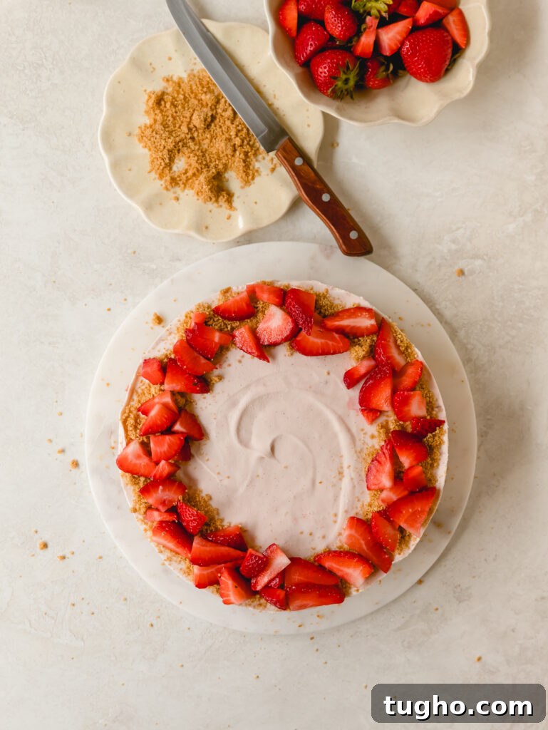 No-Bake Strawberry Pretzel Cheesecake Recipe 2 strawberry pretzel cheesecake
