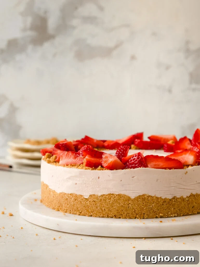 No-Bake Strawberry Pretzel Cheesecake Recipe 4 strawberry pretzel cheesecake