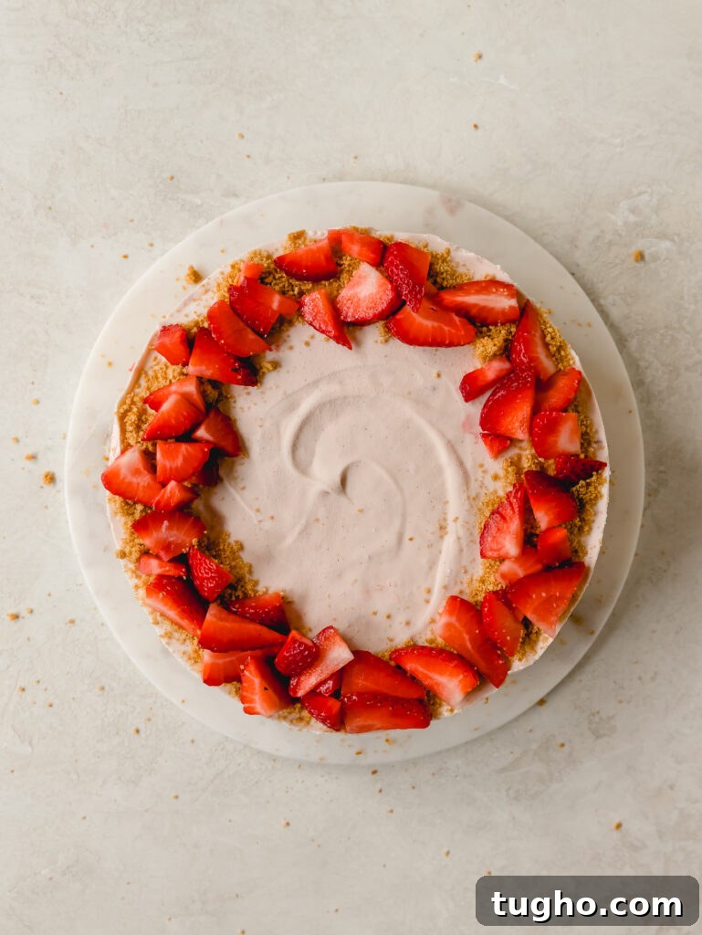 No-Bake Strawberry Pretzel Cheesecake Recipe 5 strawberry pretzel cheesecake