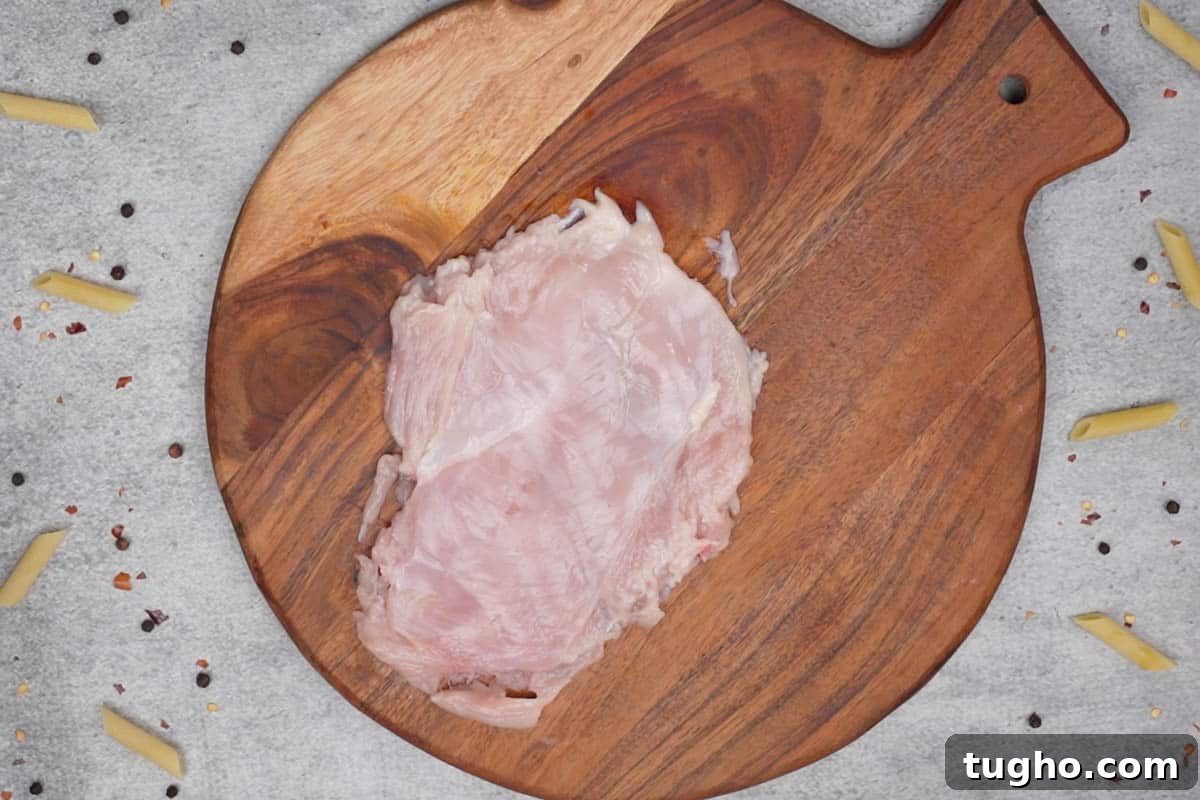 Pounded chicken breast.