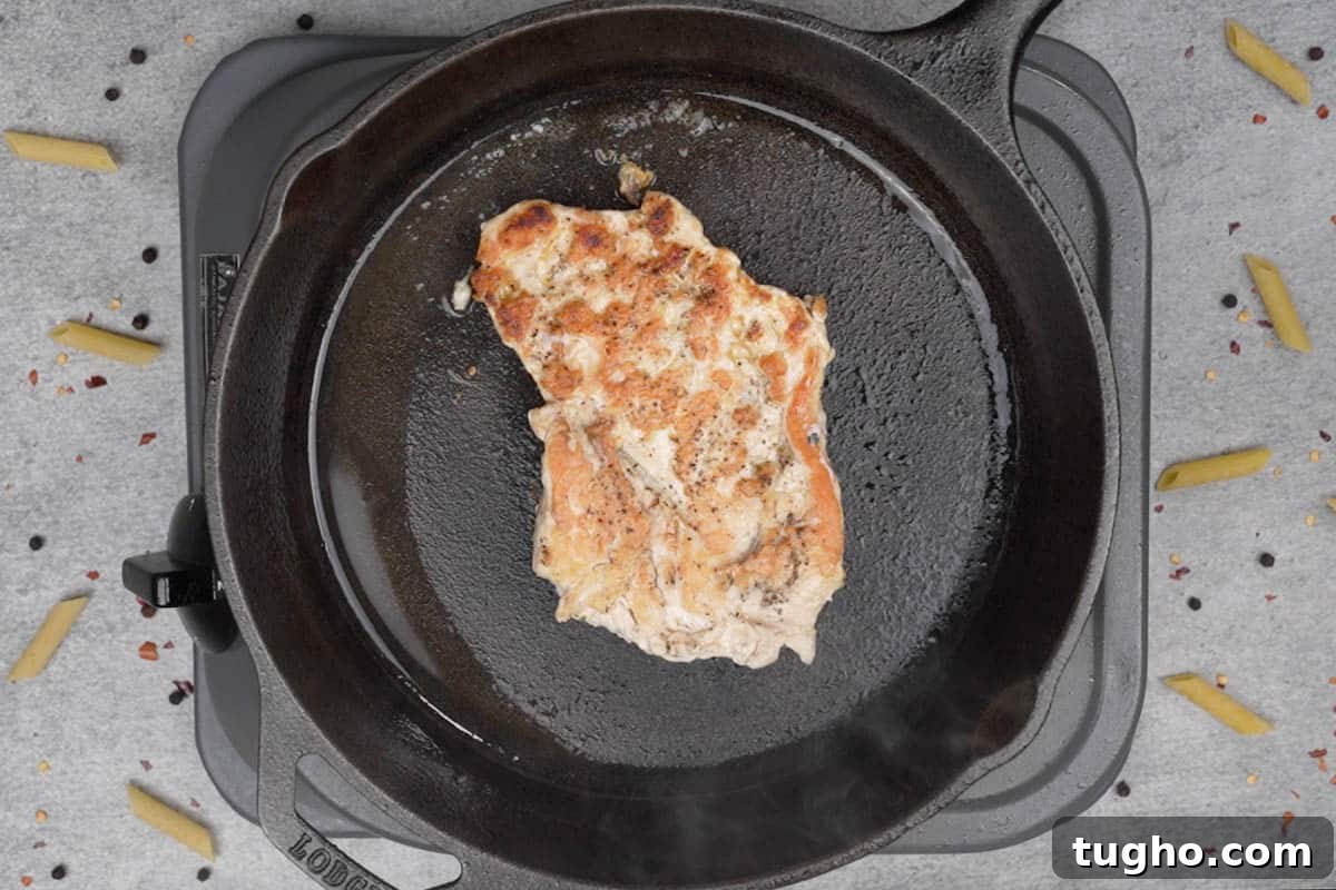 Cooked chicken breast.