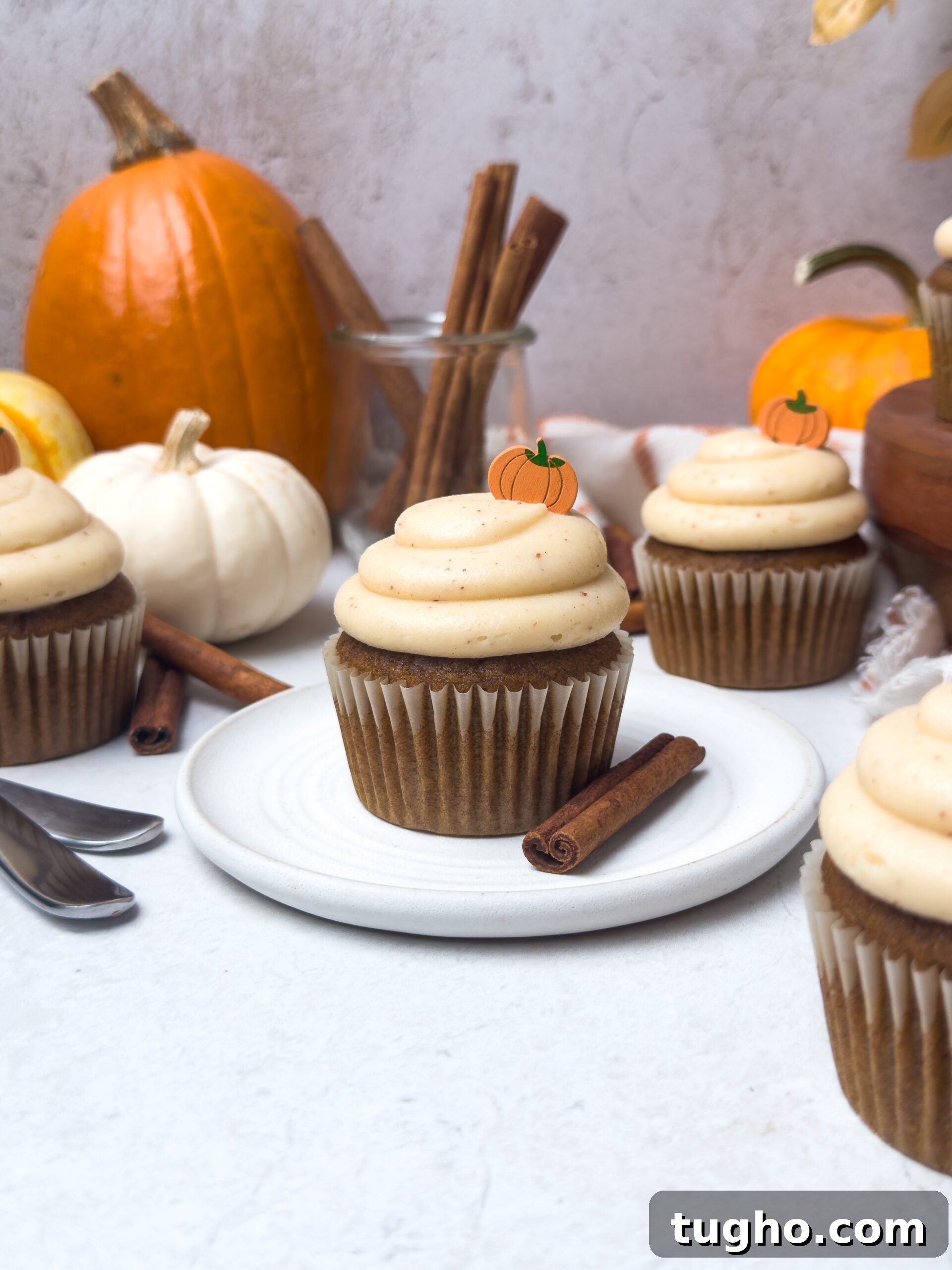 Pumpkin cupcake batter in a bowl