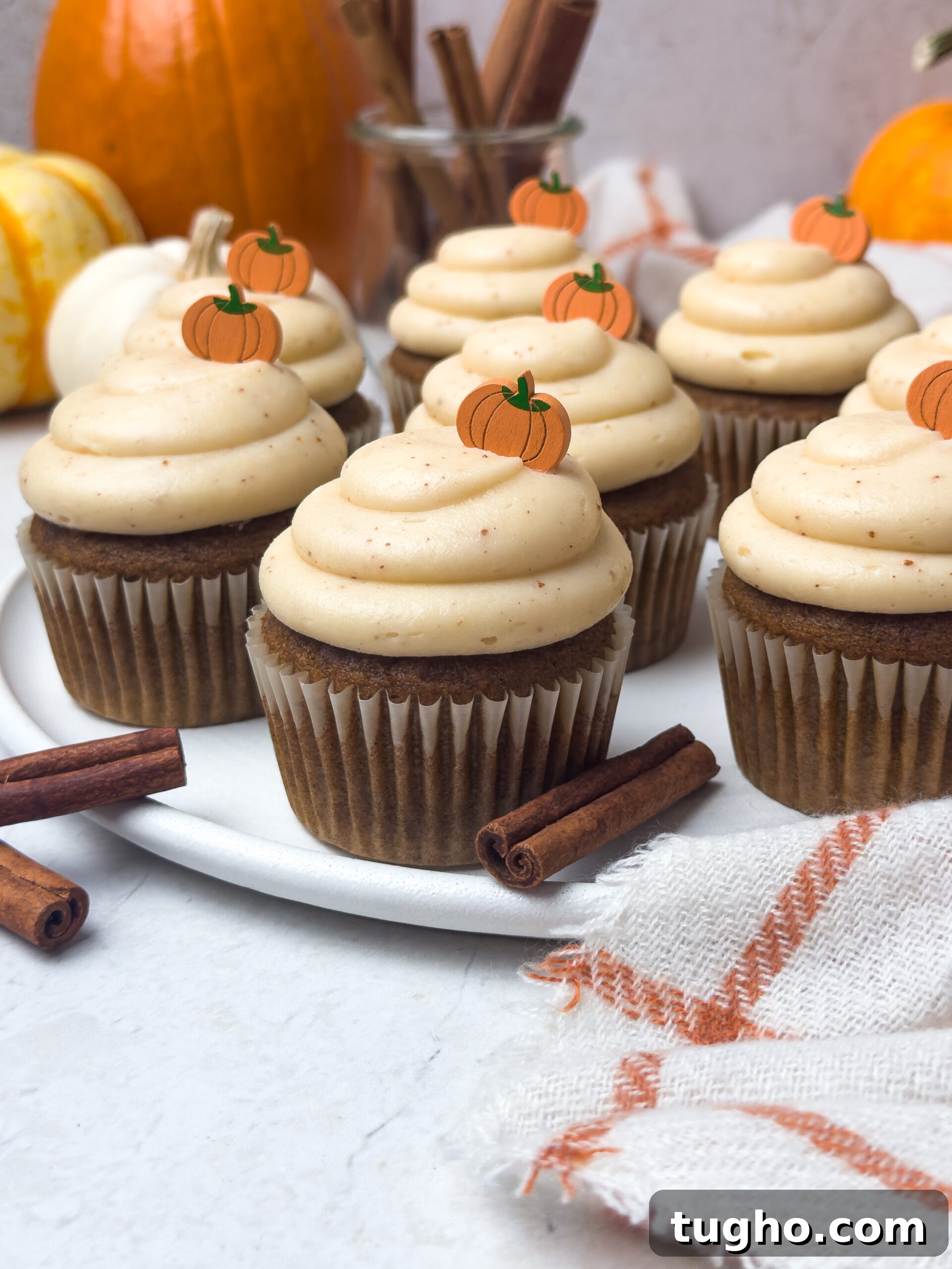 Decorated pumpkin cupcakes