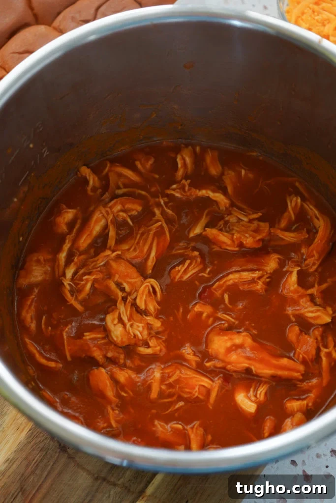 Instant Pot Chicken Sloppy Joe Sliders Recipe 4 shredded chicken in sloppy joe sauce