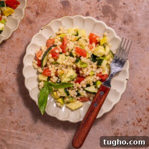Vegan Lemon Pearl Couscous Salad 10 Vegan Couscous Salad with cucumbers, tomatoes, avocado, lemon, and basil